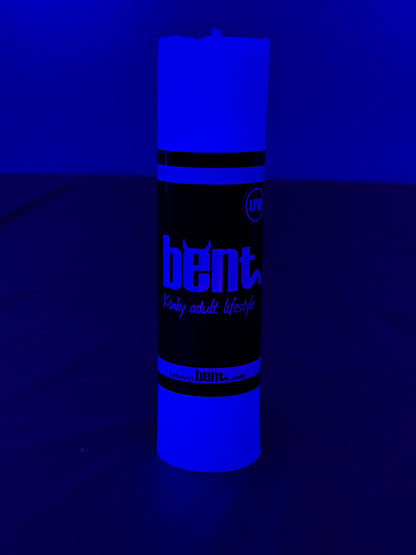 Bent UV Candle Under Blacklight