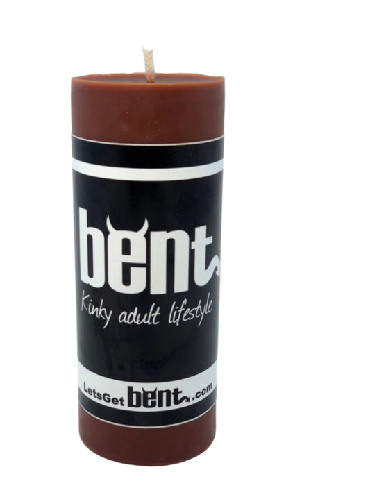 Bent handmade low temperature wax play candle