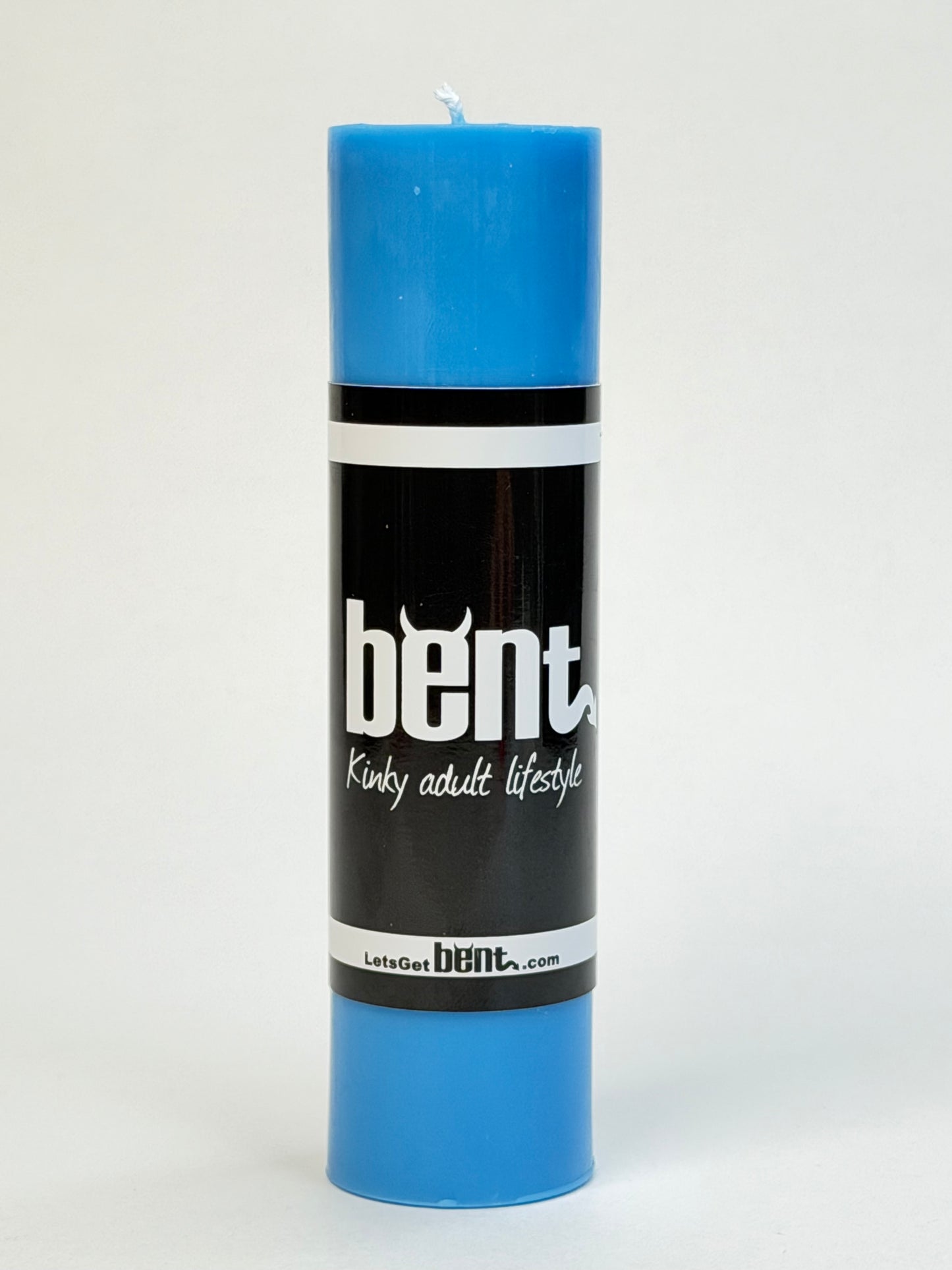 Light blue Bent wax play candle handmade paraffin pillar candle