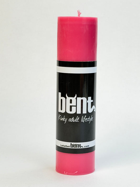 Pink Bent wax play candle handmade paraffin pillar candle