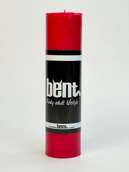 Red Bent wax play candle handmade paraffin pillar candle