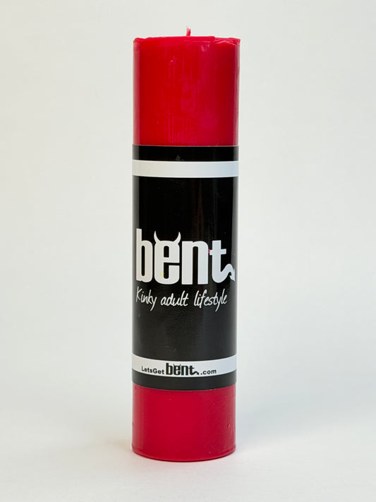 Red Bent wax play candle handmade paraffin pillar candle
