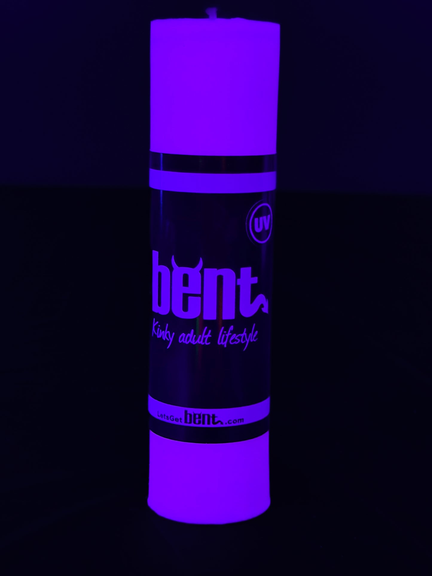 Glowing UV Purple under blacklight