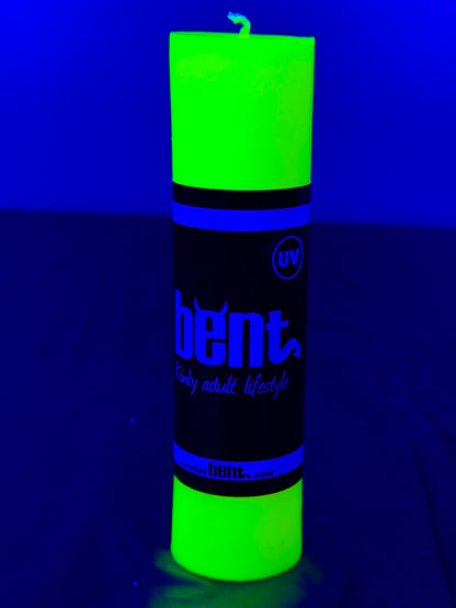 UV bent yellow candle