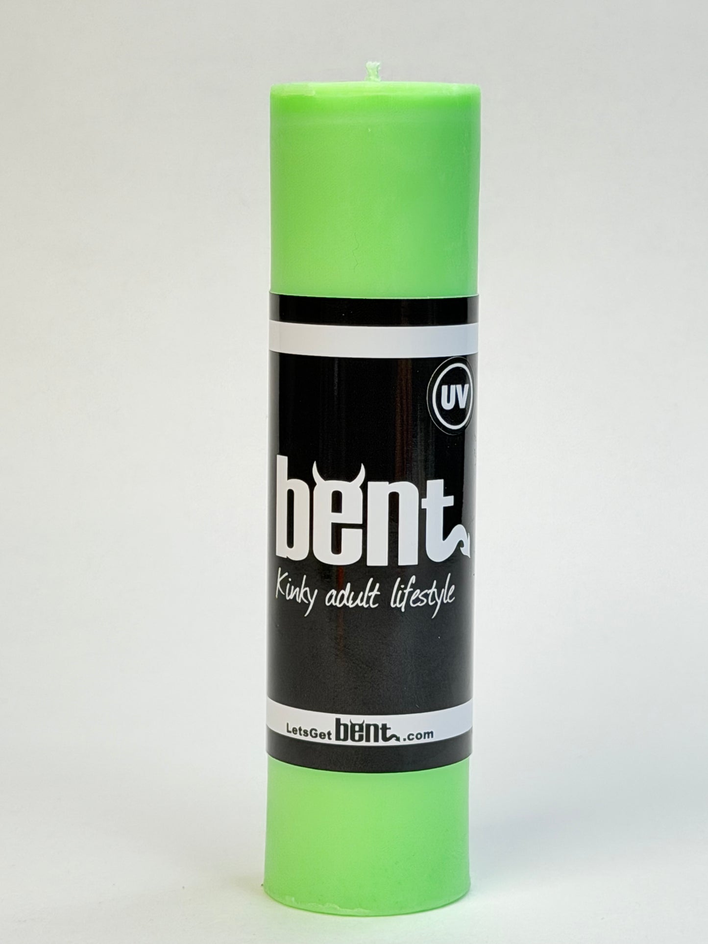 UV green Bent wax play candle handmade paraffin pillar candle