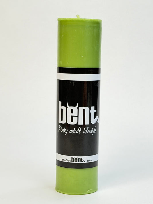 Light green Bent wax play candle handmade paraffin pillar candle