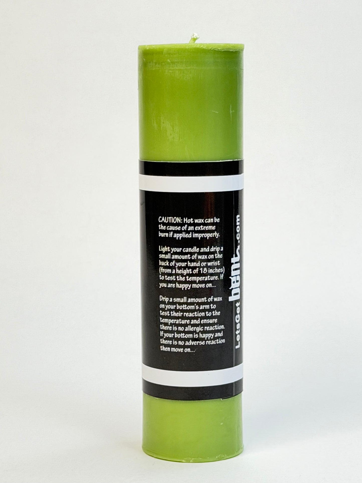 Light green wax play candle for warm sensory wax play
