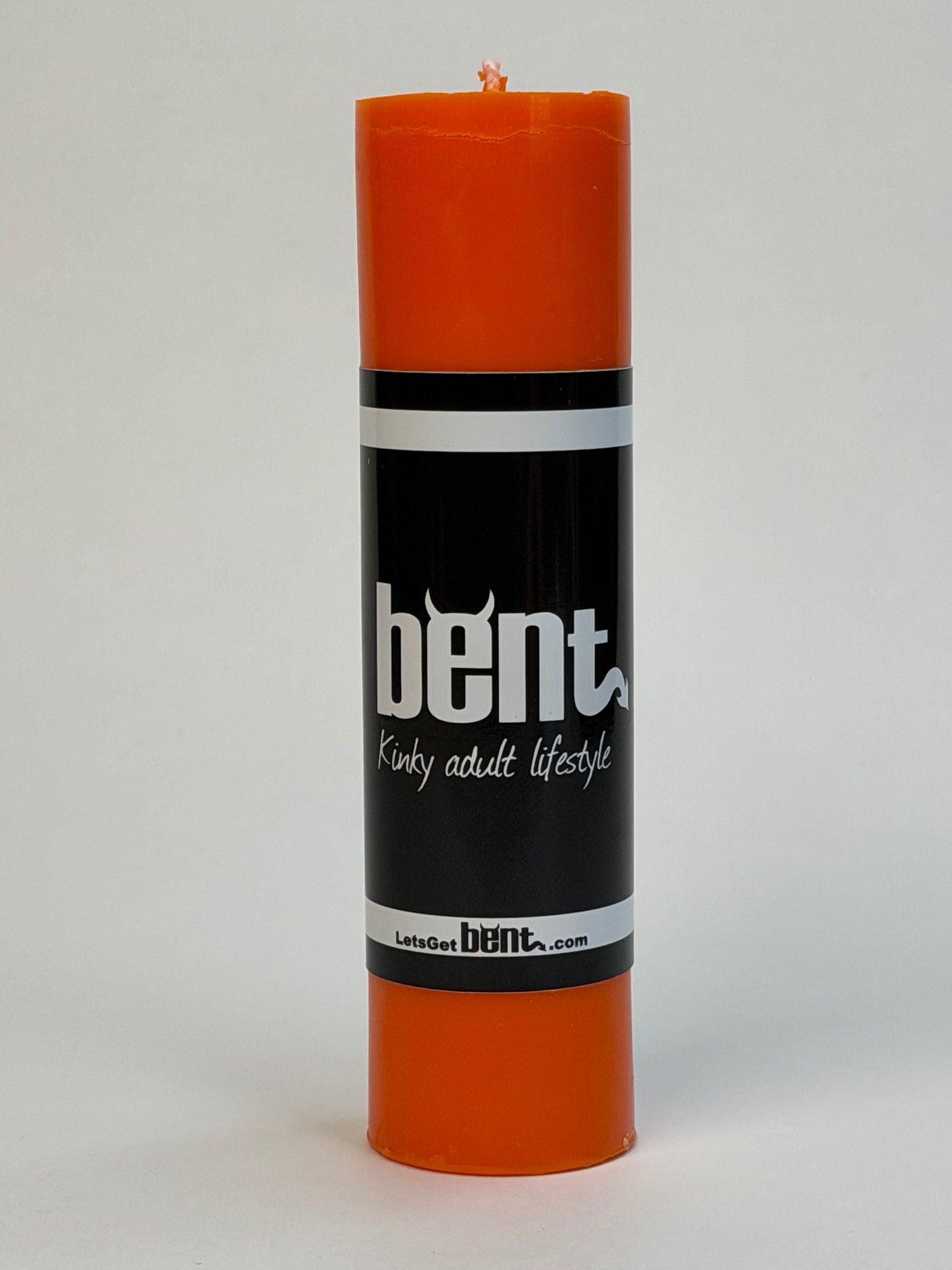 Orange Bent wax play candle handmade paraffin pillar candle