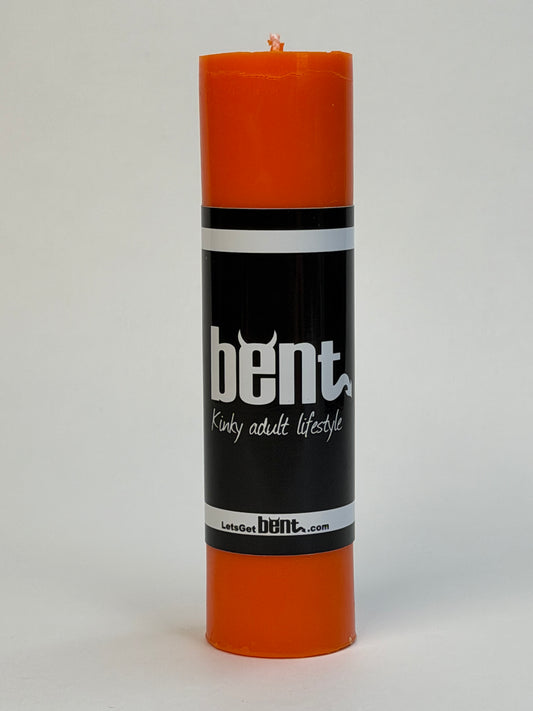 Orange Bent wax play candle handmade paraffin pillar candle