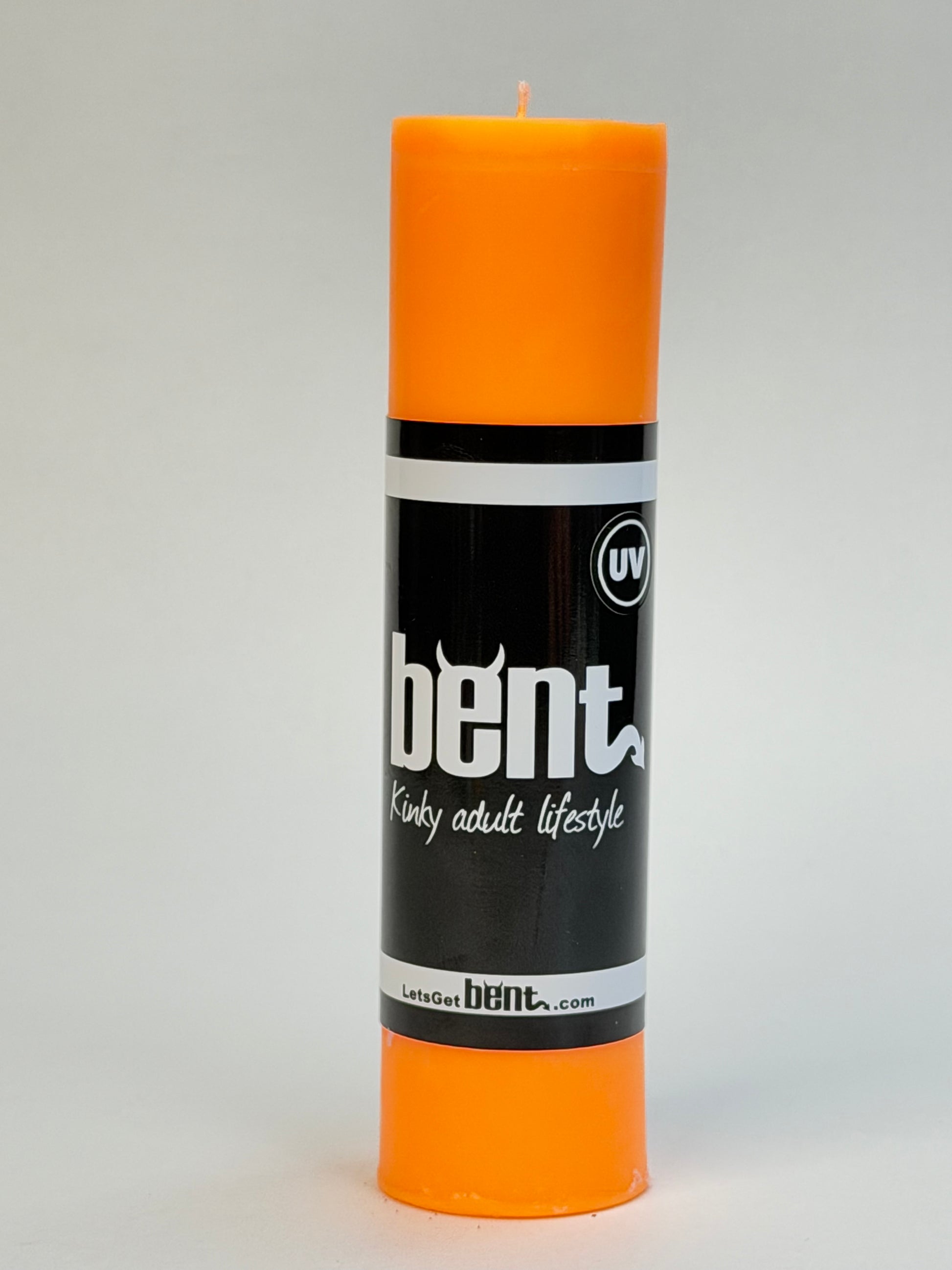 UV orange Bent wax play candle handmade paraffin pillar candle