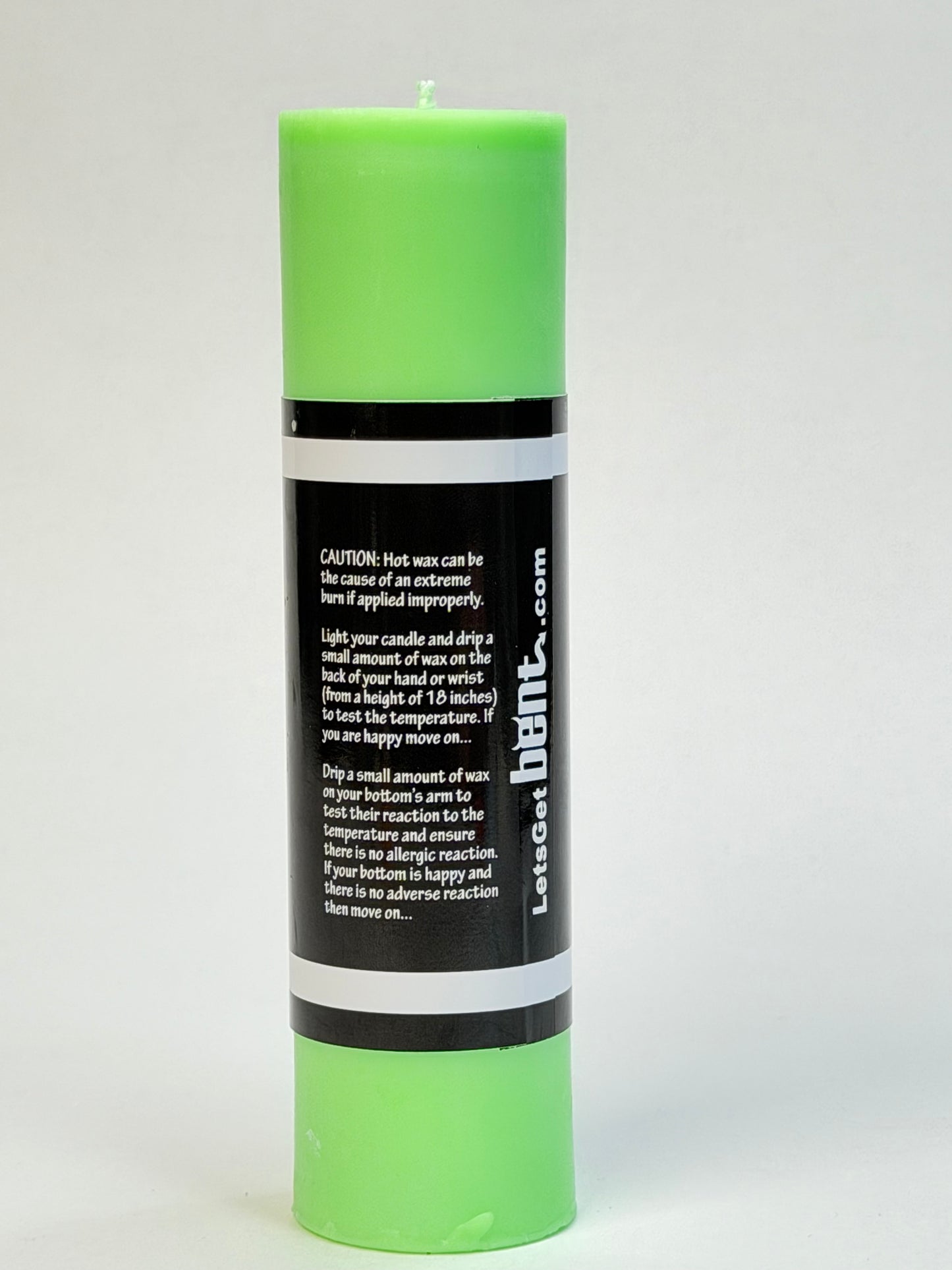 UV reactive green wax play candle for sensory play