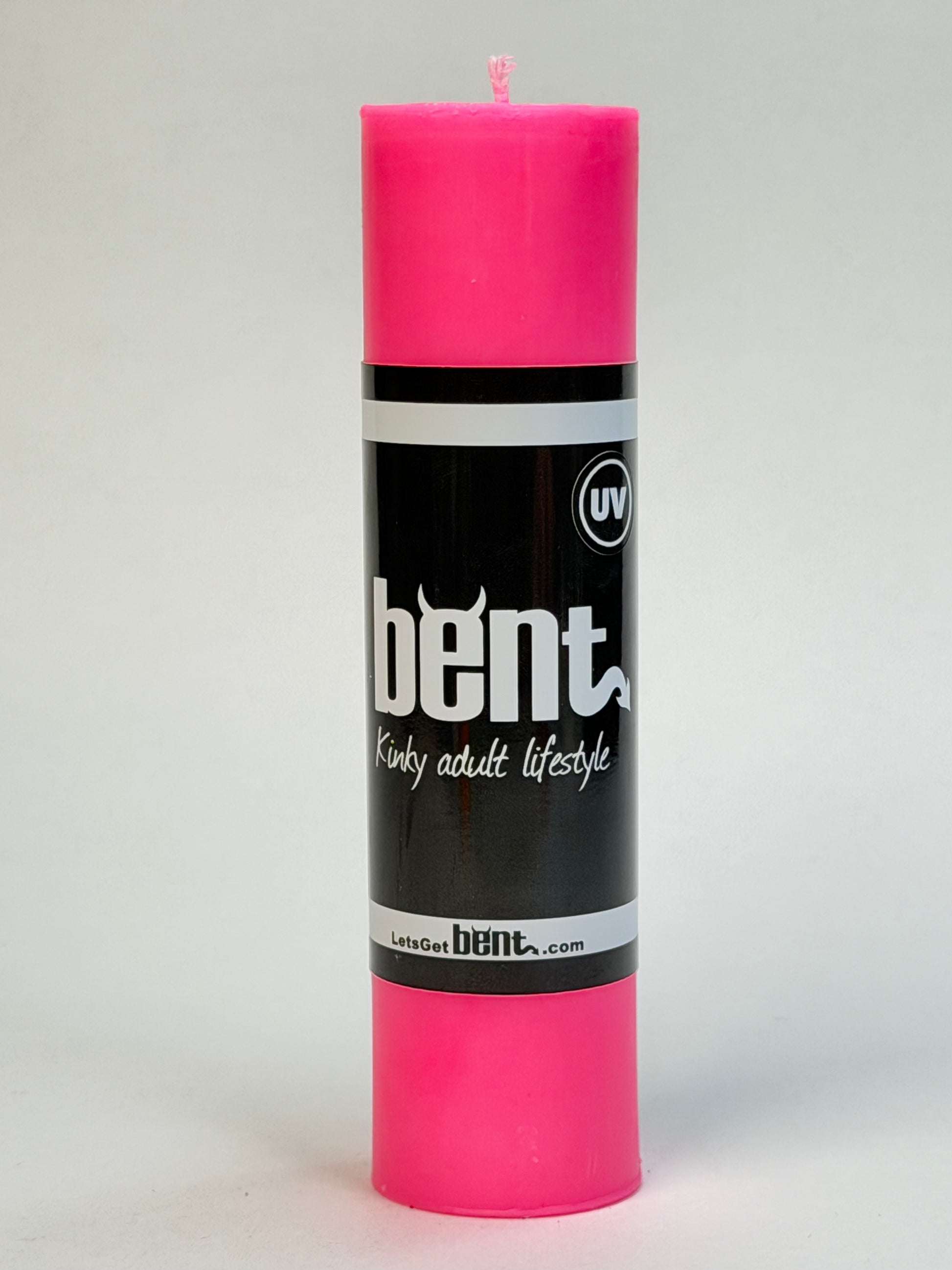 UV pink Bent wax play candle handmade paraffin pillar candle