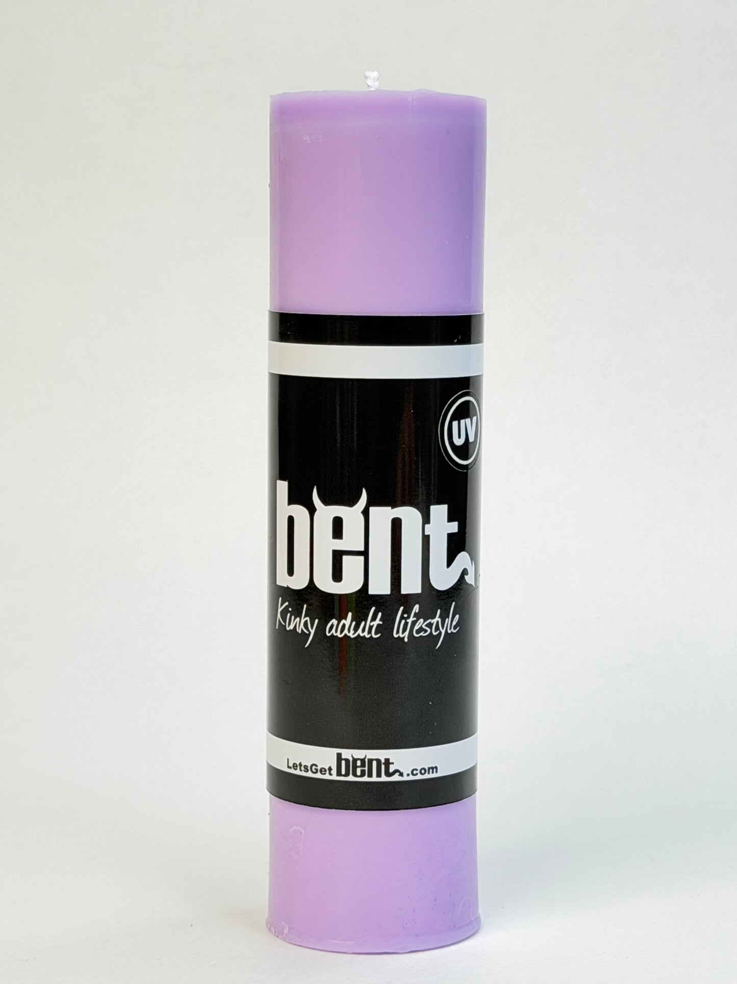 UV purple Bent wax play candle handmade paraffin pillar candle