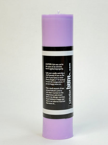 UV reactive purple wax play candle for sensory play back