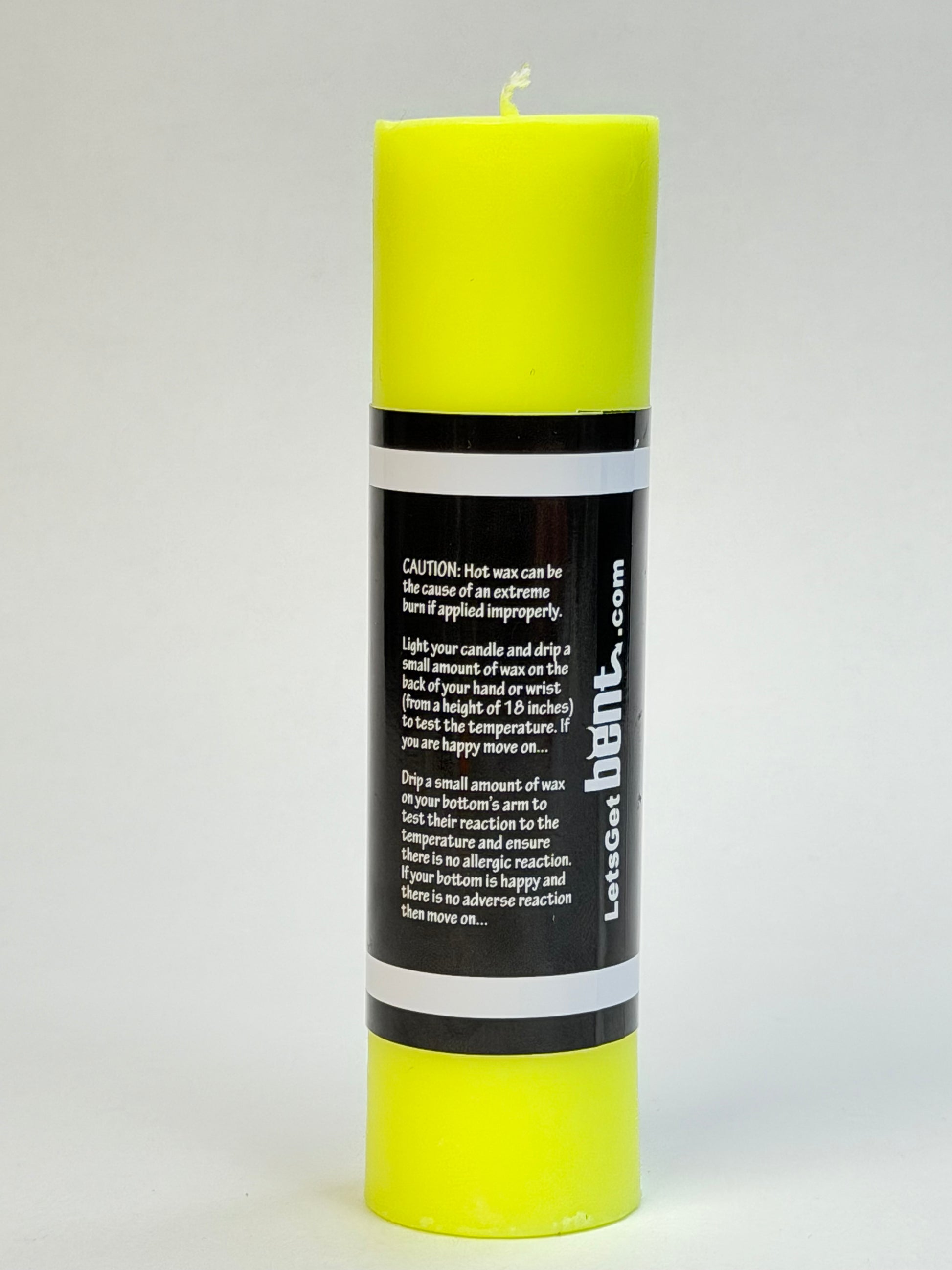 UV reactive yellow wax play candle for sensory play