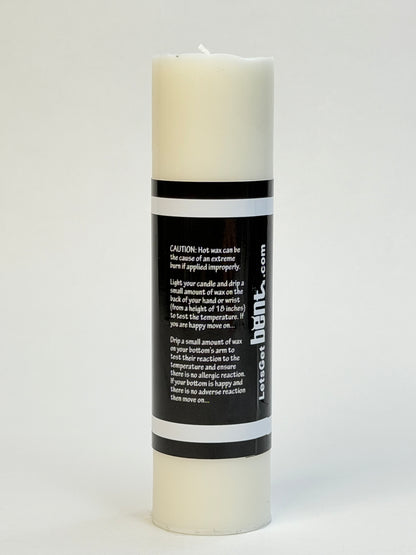 White wax play candle for warm sensory wax play