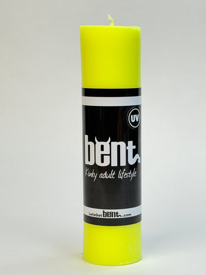 UV yellow Bent wax play candle handmade paraffin pillar candle